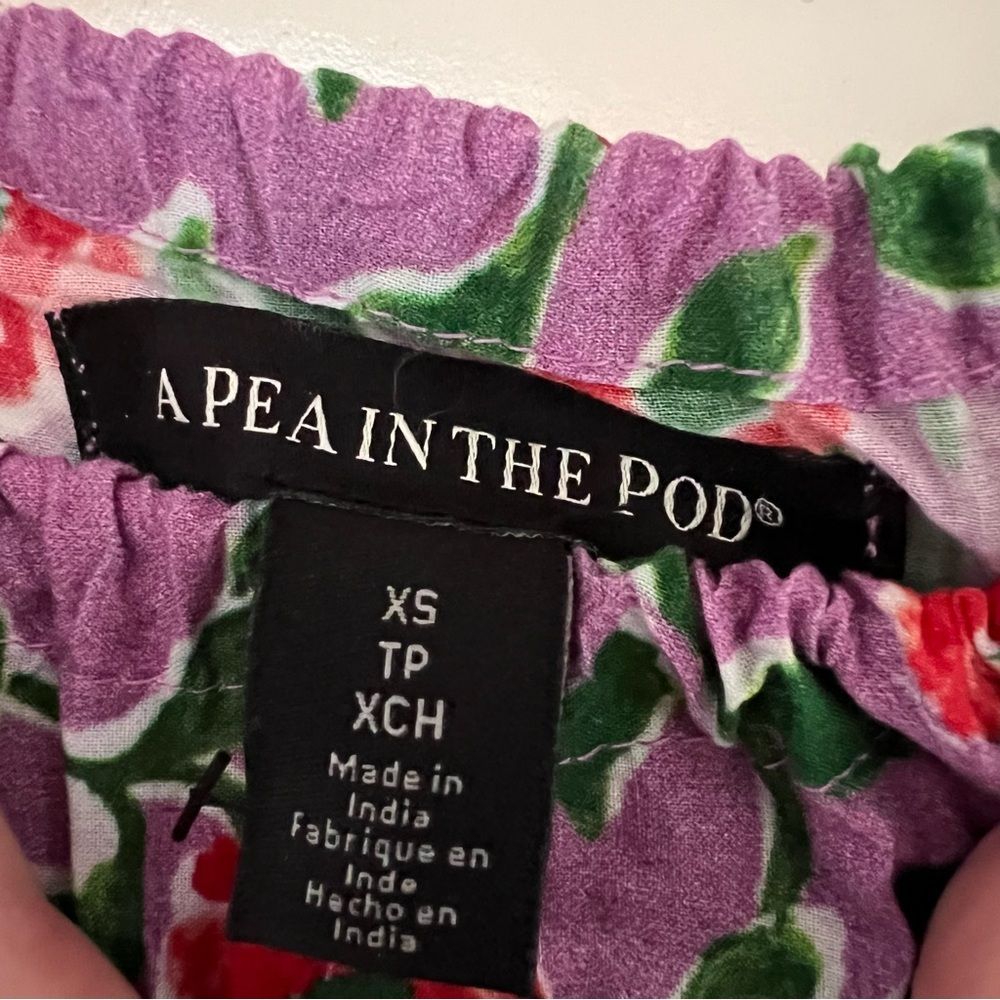 A Pea In The Pod Nwt Maternity Dress Tiered Maxi Floral Purple Red Size Xs — image 6 of 8